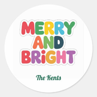 Rond Sticker de Noël minimaliste en gras