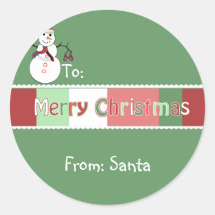 Rond Sticker De Noël Montré Vert Mais Vous Choisissez L