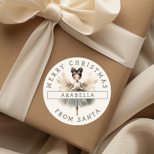 Rond Sticker de Noël personnalisé Sweet Ballerina