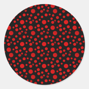 Rond Sticker de Noël Pois rouge