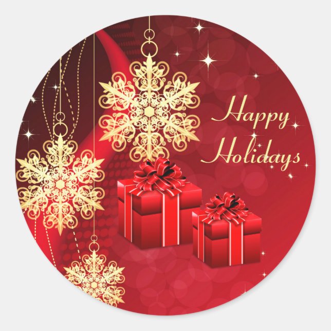 Rond Sticker de Noël rouge (Devant)