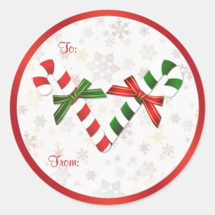 Rond Sticker de Noël rouge, vert, blanc