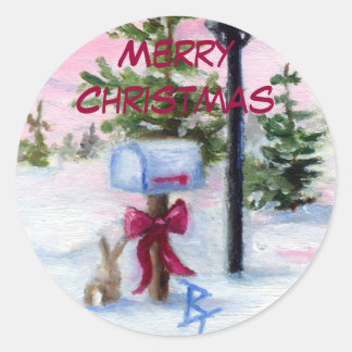 Rond Sticker de Noël Winter Wonderland
