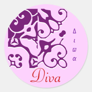 Rond Sticker de nom du concepteur Diva
