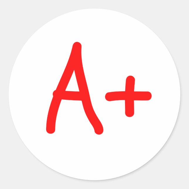 Rond Sticker de notation papier A+ (Devant)