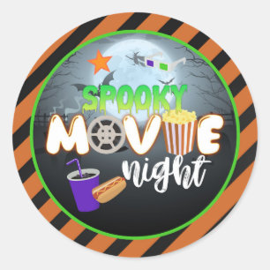 Rond Sticker de nuit pour cinéma éffrayant
