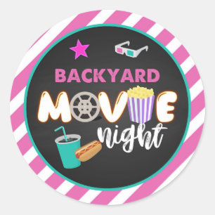 Rond Sticker de nuit pour jardin de cinéma - Fille