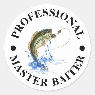 Rond Sticker de pêche professionnelle Master Baiter Fun