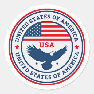 Rond Sticker de phoque aigle patriotique USA