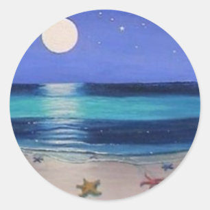 Rond Sticker de plage de minuit