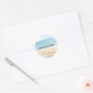 Rond Sticker de plage pour fermer une enveloppe