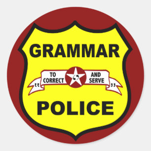 Rond Sticker de police de grammaire
