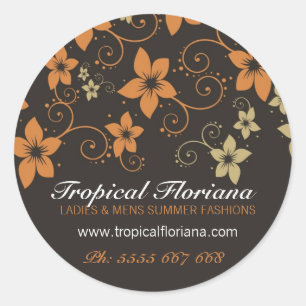 Rond Sticker de promotion commerciale Tropical Floral