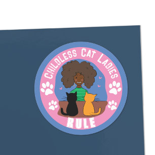 Rond Sticker de règle pour chats sans enfant amusant