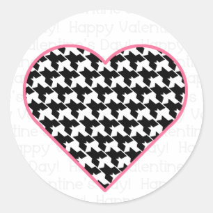 Rond Sticker de Saint Valentin - Coeur de poitrine