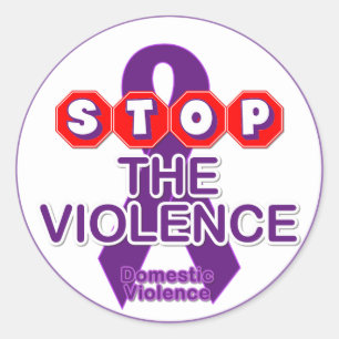 Rond Sticker de sensibilisation à la violence domestiqu