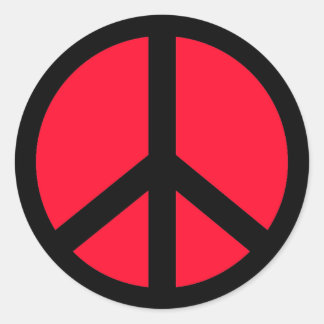 ROND STICKER DE SIGNE DE PAIX ROUGE ET NOIR