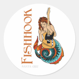 Rond Sticker de sirène de pêche