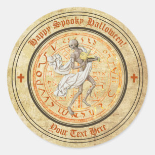 Rond Sticker de squelette pour la musique médiévale d'H