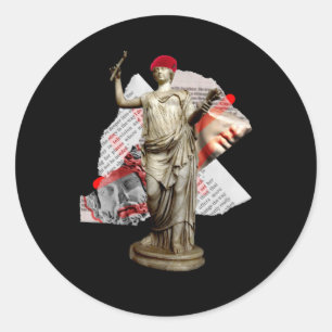 Rond Sticker de statue de Hipster