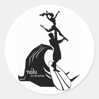 Rond Sticker de surf en tandem noir