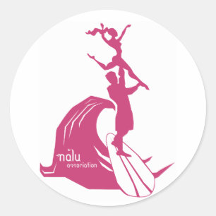 Rond Sticker de surf en tandem Pinky