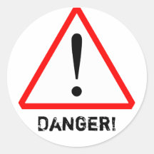 Sticker de symbole d'avertissement rouge et noir p