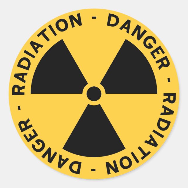 Rond Sticker de symbole de rayonnement (Devant)