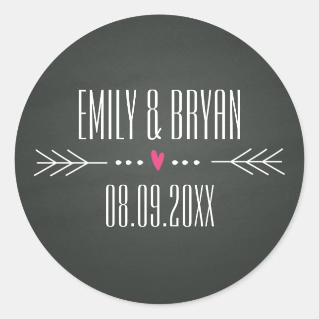 Rond Sticker de tableau de bord mariage (Devant)