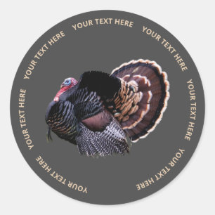 Rond Sticker de Turquie sauvage ronde de 3"