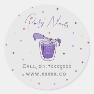 Rond Sticker de typographie d'entreprise moderne Nails