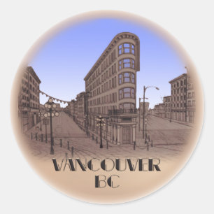 Rond Sticker de Vancouver Canada Landmark Gastown Souve