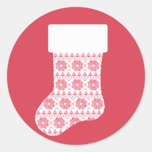 Rond Sticker de veille de Noël Knit d'hiver