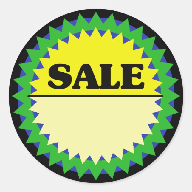 Rond Sticker de vente au détail (AJOUTER UN PRIX) (Devant)