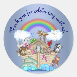 ROND STICKER DE ZOO ANIMAL DE NOAHS ARK