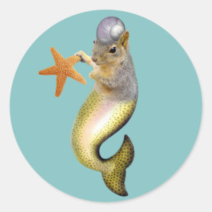 Rond Sticker d'écureuil de sirène