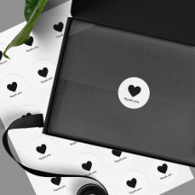 Sticker d'emballage minimaliste de Merci