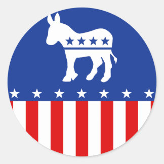 Rond Sticker démocrate Donkey Round