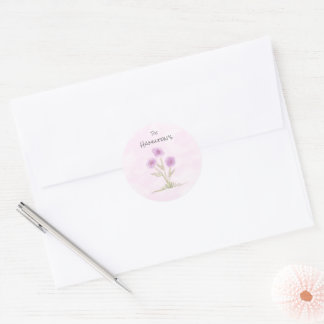 Rond Sticker d'enveloppe d'aquarelle florale personnali