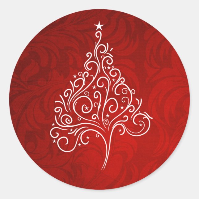 Rond Sticker d'enveloppe de Noël classique (Devant)