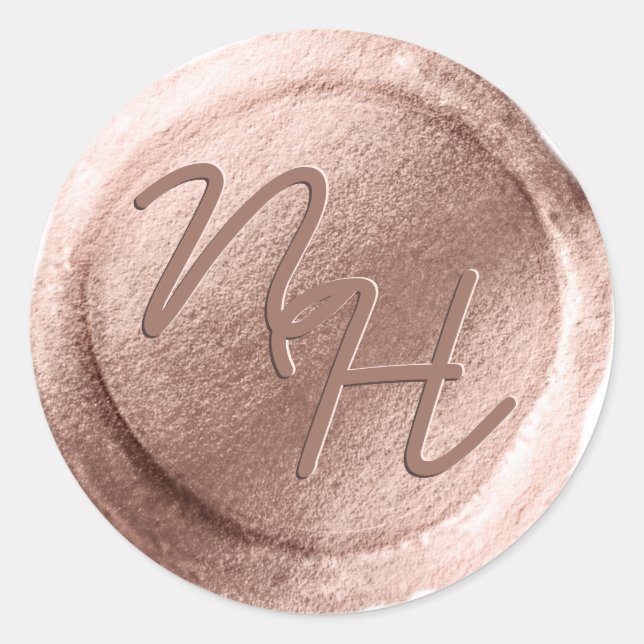 Rond Sticker d'enveloppe rose pour les initiales de sce (Devant)