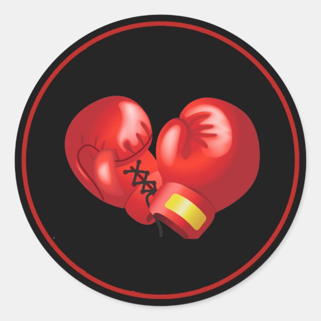 Rond Sticker Design Gants de boxe (Devant)