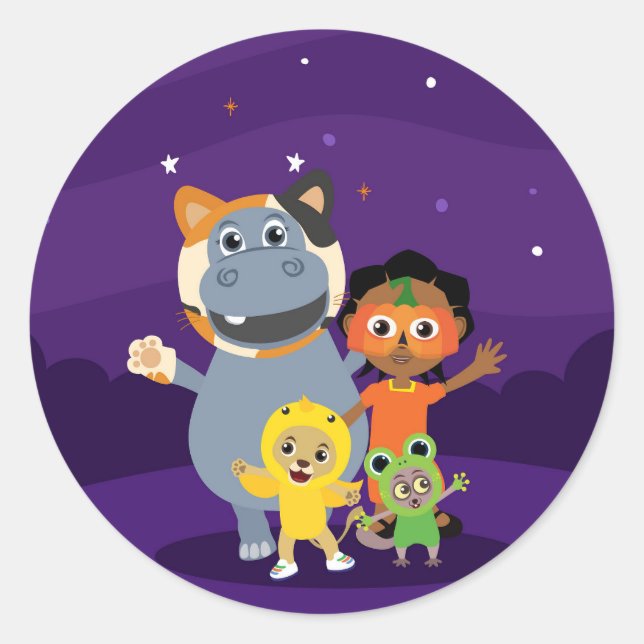 Rond Sticker d'Halloween Akili et moi (Devant)