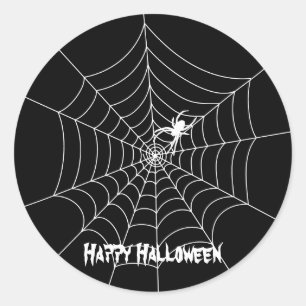 Rond Sticker d'Halloween Spider Web