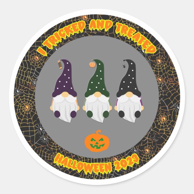 Rond Sticker d'Halloween traité et traité (Devant)