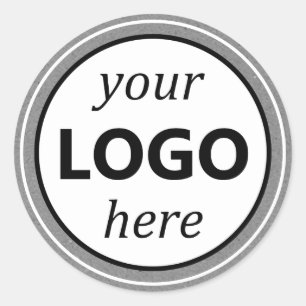 Rond Sticker d'image en papier Kraft Gris votre cercle
