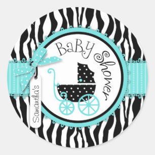 Rond Sticker d'impression Zebra Chic R-TQBK-2
