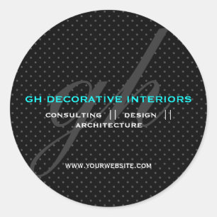 Rond Sticker d'initiaux Pois subtil