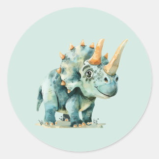 Rond Sticker Dinosaur pour fête d'anniversaire