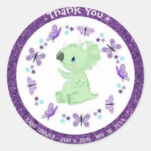 Rond *~* Sticker Dinosuar Star Parties scintillant